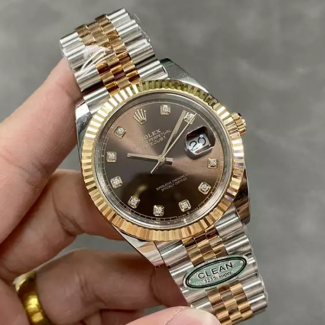 클린공장 롤렉스 데이저스트 36mm 브라운 8P 다이얼 로즈골드 콤비 126233