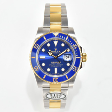 클린공장 롤렉스 서브마리너 블루 다이얼 옐로우 골드 콤비 40mm 116613