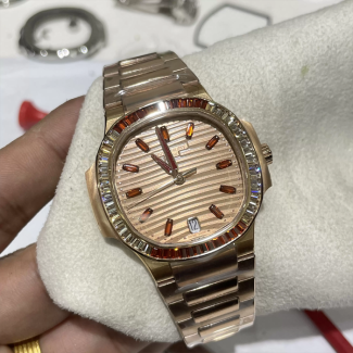 3K공장 파텍필립 노틸러스 34mm 레인보우 세팅 로즈골드 금통 7118