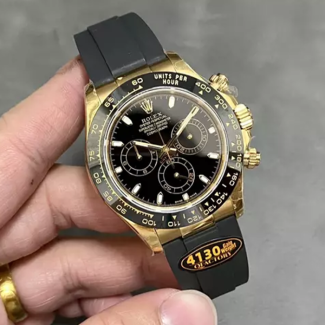 QF공장 롤렉스 데이토나 블랙 다이얼 옐로우 골드 금통 러버밴드 126518