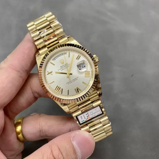 QF공장 롤렉스 데이데이트 40 실버 다이얼 옐로우 골드 금통 228238
