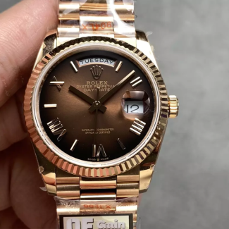 QF공장 롤렉스 데이데이트 36 브라운 옴브레 다이얼 로즈골드 금통 128235
