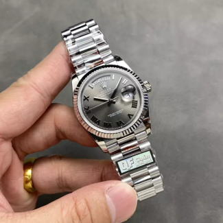 QF공장 롤렉스 데이데이트 36 그레이 로만 다이얼 화이트 골드 금통 128236