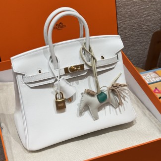 최고퀄 에르메스 올수공 버킨 25 블랑 스위프트 가죽 금장