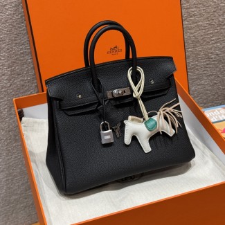 최고퀄 에르메스 올수공 버킨 25 블랙 토고 가죽 은장