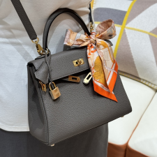 최고퀄 에르메스 올수공 켈리 25 틴 그레이 토고 가죽 금장