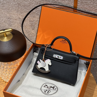 최고퀄 에르메스 올수공 켈리 미니 블랙 엡송 가죽 은장