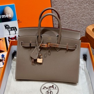 올수공 에르메스 버킨 25 18/Etoupe 엡송 가죽 로즈골드 하드웨어
