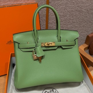 올수공 에르메스 버킨 25 3i/Vert Criquent 토고 가죽 골드 하드웨어