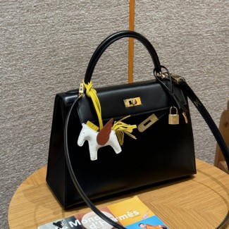 올수공 에르메스 켈리 32 ck89/noir 박스 가죽 골드 하드웨어