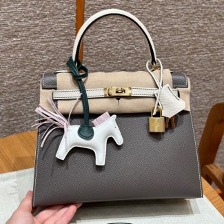 올수공 에르메스 켈리 25 8F/Etain and 10/Craie 엡송 가죽 골드 하드웨어