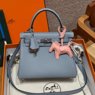 올수공 에르메스 켈리 25 J7/blue lin 토고 가죽 실버 하드웨어