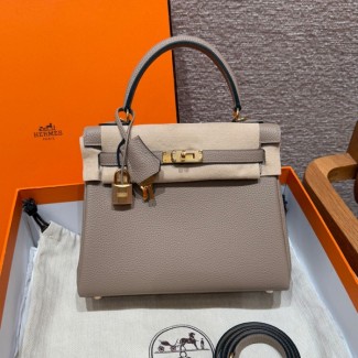 올수공 에르메스 켈리 25 81/Girs tourterlle 토고 가죽 골드 하드웨어