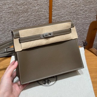 올수공 에르메스 켈리 단스 Etoupe 에버컬러 가죽 실버 하드웨어