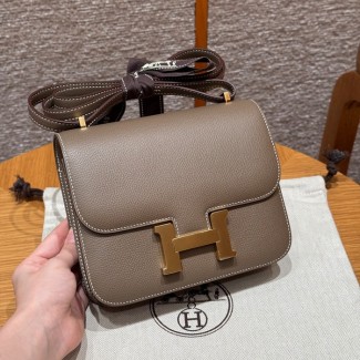 올수공 에르메스 콘스탄스 19 Etoupe 엡송 가죽 골드 하드웨어