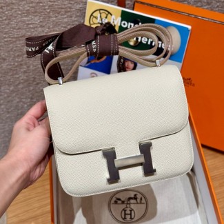 올수공 에르메스 콘스탄스 19 10/Craie 엡송 가죽 실버 하드웨어