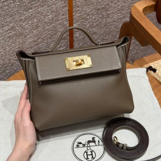 올수공 에르메스 켈리 2424 백 미니 Etoupe 에버컬러 골드 하드웨어