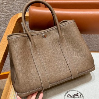 올수공 에르메스 가든파티 30 ck18/Etoupe vache 실버 하드웨어