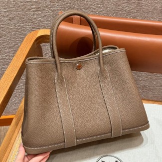 올수공 에르메스 가든파티 30 ck18/Etoupe vache 실버 하드웨어