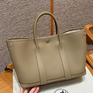 올수공 에르메스 가든파티 30 8Q/Beige Marfa 클레망스 실버 하드웨어