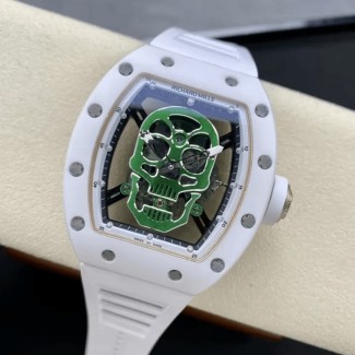 YS공장 리차드밀 RM52-01 화이트 세라믹 그린 스컬 다이얼