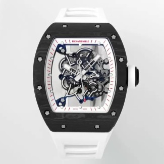 ZF공장 리차드밀 부바왓슨 RM-055 블랙카본 / 화이트 / 화이트 러버밴드