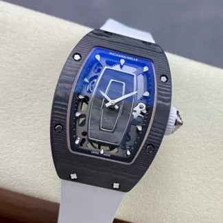 G+공장 리차드밀 RM07-01 블랙 카본 화이트 러버밴드