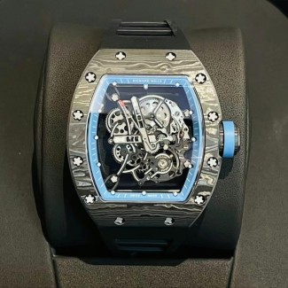 RM공장 리차드밀 부바왓슨 블랙 & 블루 카본 케이스 블랙 러버밴드 RM-055