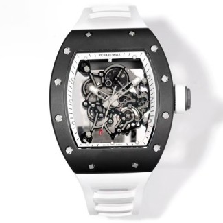 RM공장 리차드밀 부바왓슨 RM-055 블랙 세라믹 / 화이트 러버밴드