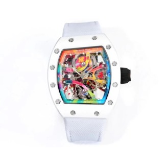 RM공장 리차드밀 요한 블레이크 RM68-01 화이트 세라믹 케이스 / 화이트 스트랩 밴드