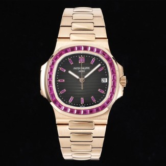 GR공장 파텍필립 노틸러스 블랙 다이얼 루비 세팅 5711