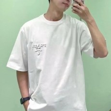 프라다 레터링 코튼 티셔츠 화이트