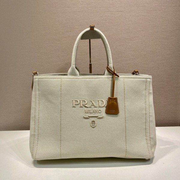 최고퀄 프라다 캔버스 토트백 내추럴 2VG131