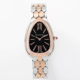 BV공장 불가리 세르펜티 세두토리 워치 블랙 다이얼 다이아 베젤 콤비 33mm 103450