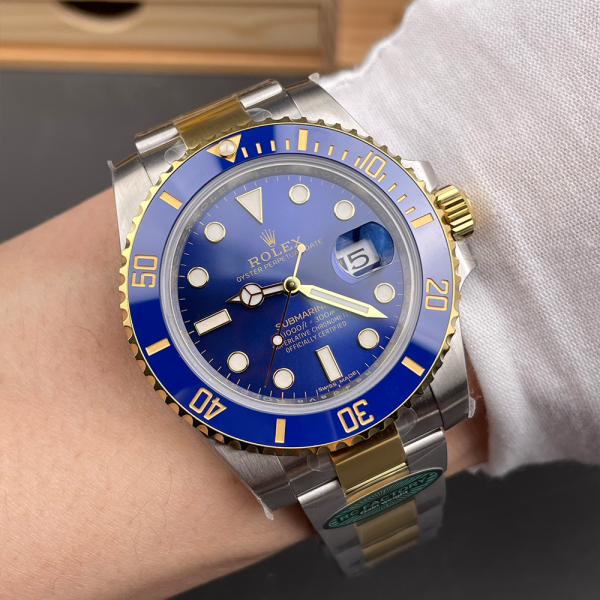 RC공장 롤렉스 서브마리너 블루 다이얼 41mm 옐로우 골드 콤비 126613